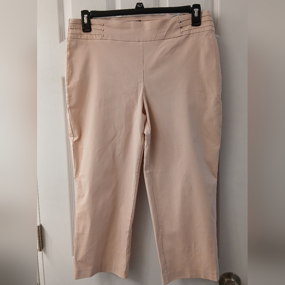JM Collection Blush Cropped Pull-On Pants – Size Large – Gently Used